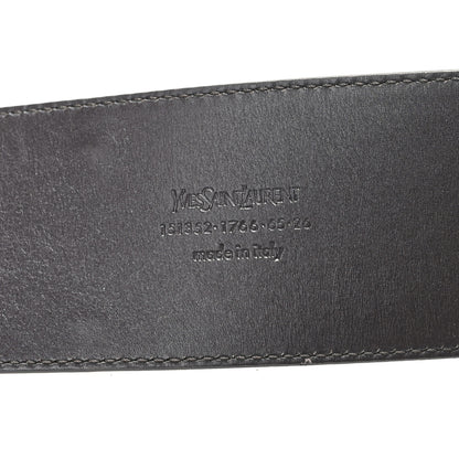 Saint Laurent Metallic Calfskin Square Buckle Wide Belt 65 26 Gold 3 of 4