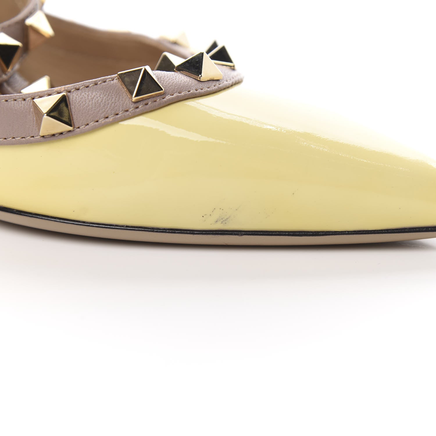 Valentino Garavani Patent Rockstud Ankle Strap 100mm Pumps 40 Water Yellow Poudre 10 of 15