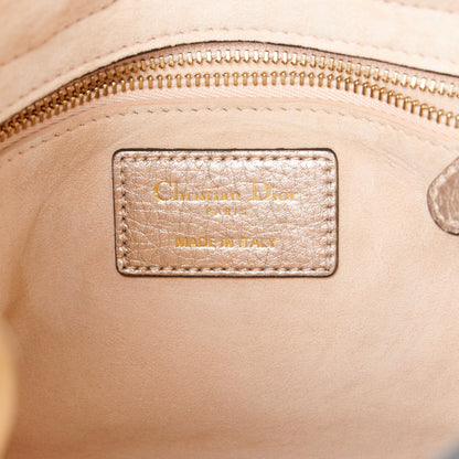 Christian Dior Metallic Grained Calfskin Cannage Small Supple Lady Dior Pale Gold 6 of 12