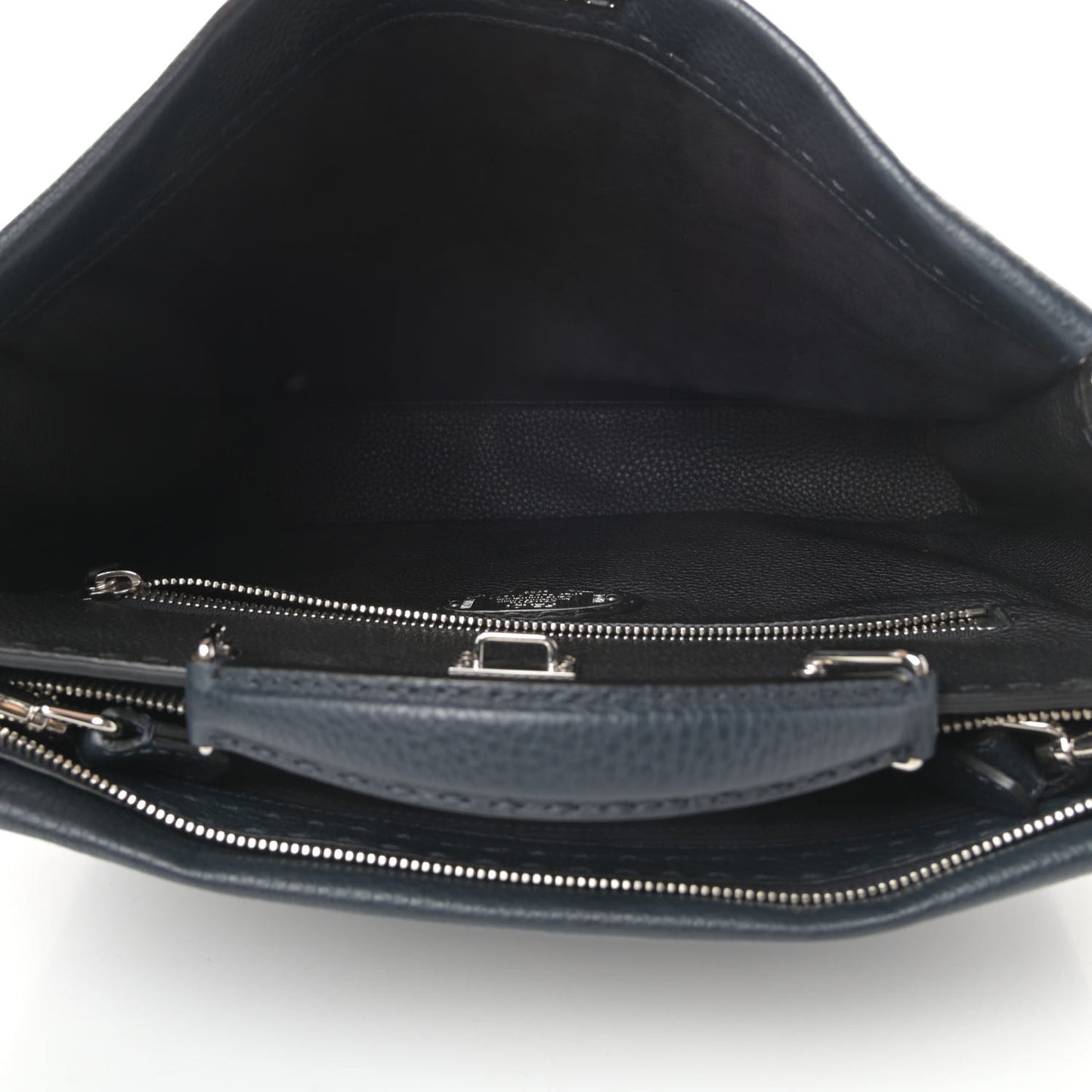 Cuoio Romano Selleria Bi-Color Large Mens Peekaboo Iconic Essential Satchel Lavagna Black