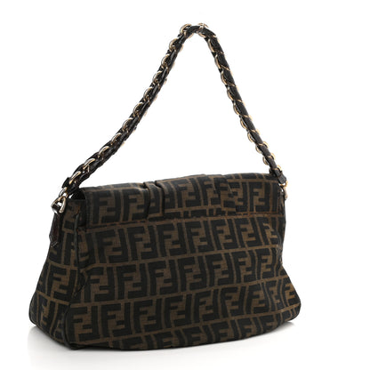 Fendi Zucca Patent Mia Shoulder Flap Tobacco 2 of 7