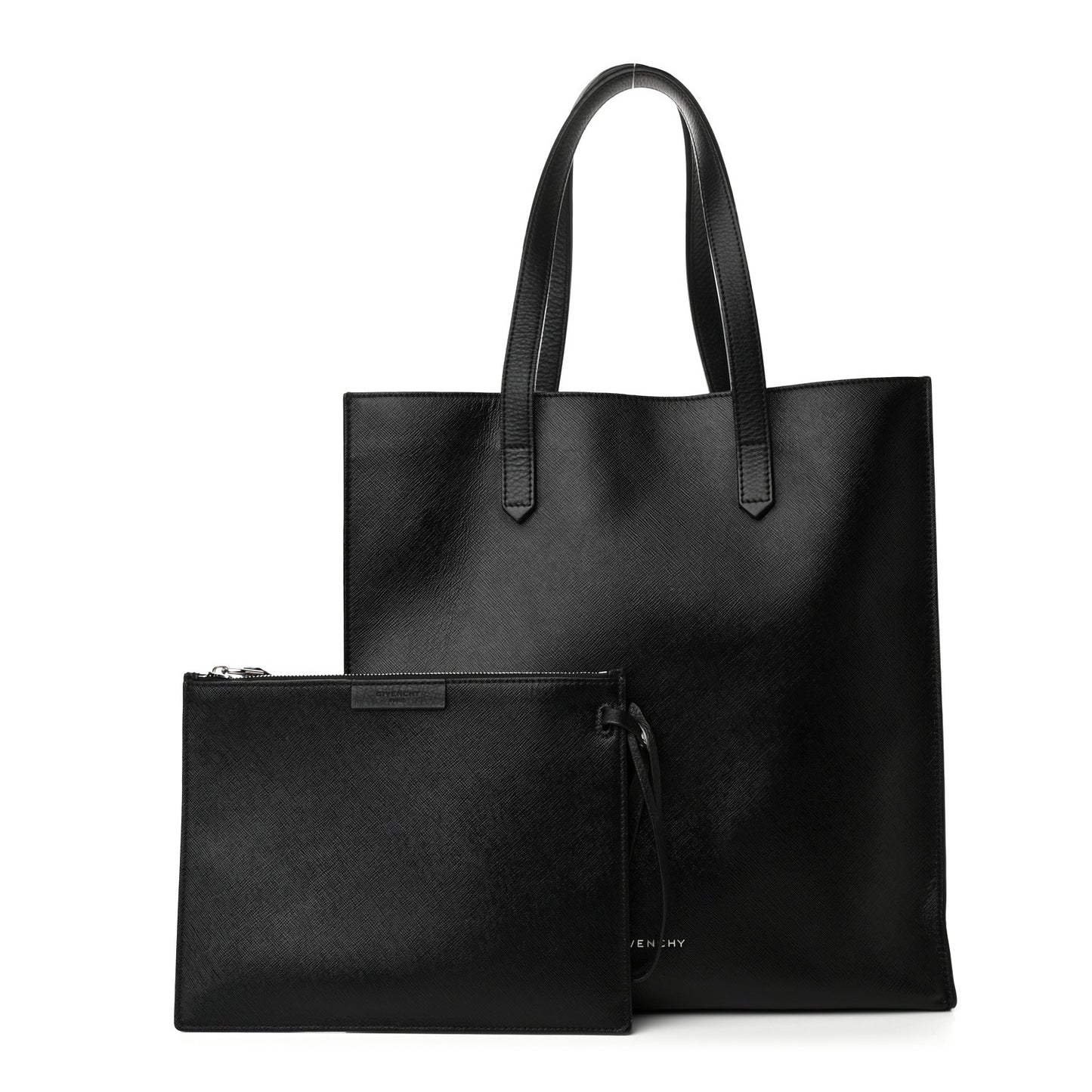 Textured Coated Canvas Medium Stargate Shopper Tote Black
