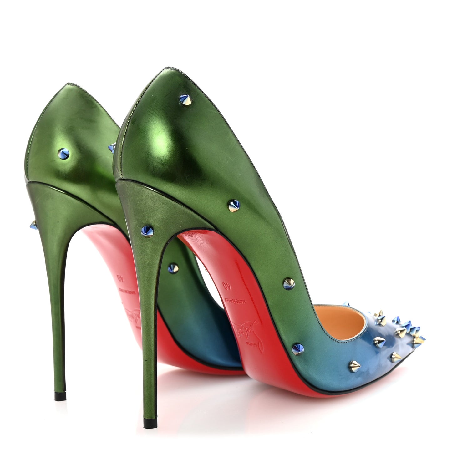 Patent Scarabe Degraspike 120 Pumps 40 Blue Green