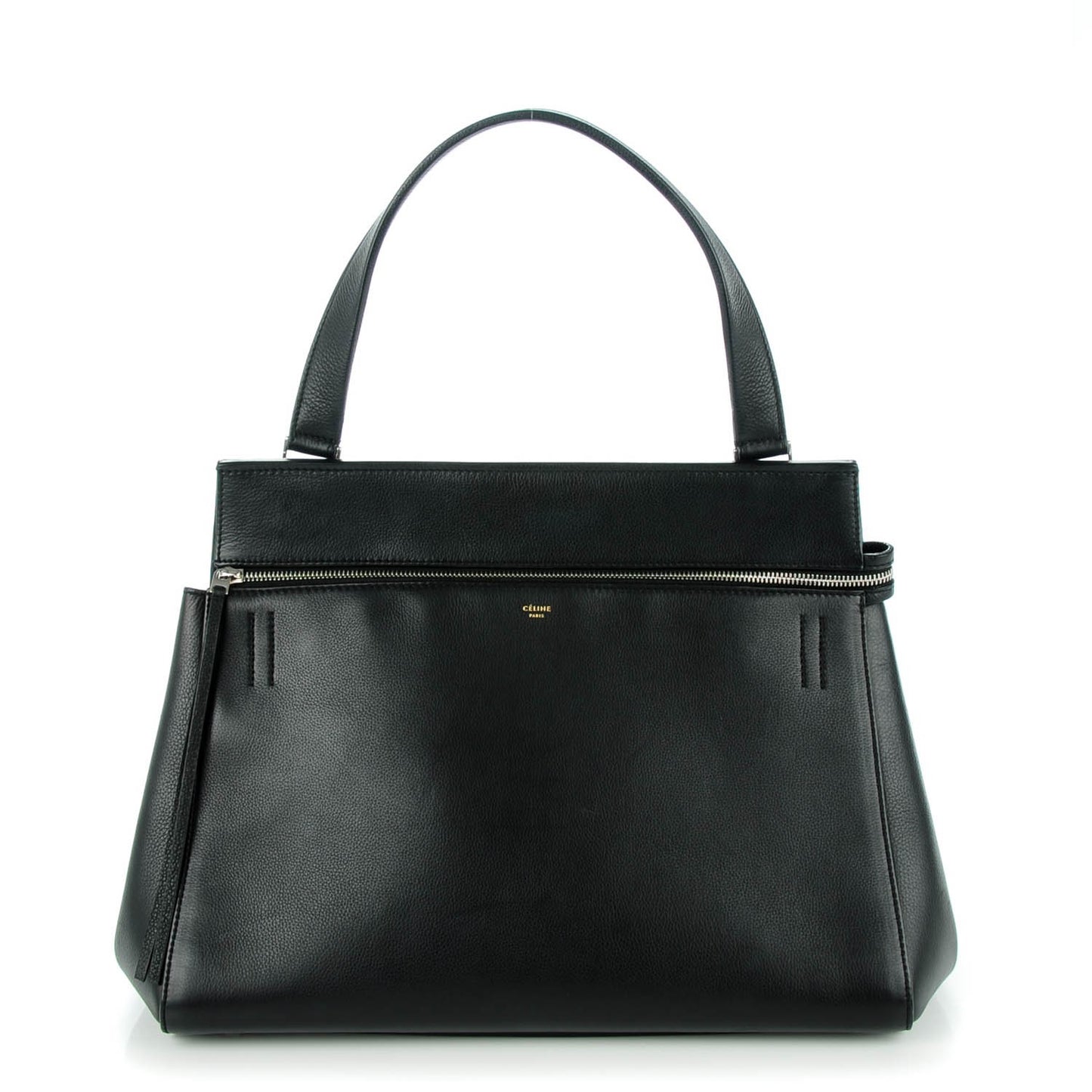 Grained Calfskin Large Edge Shoulder Bag Black
