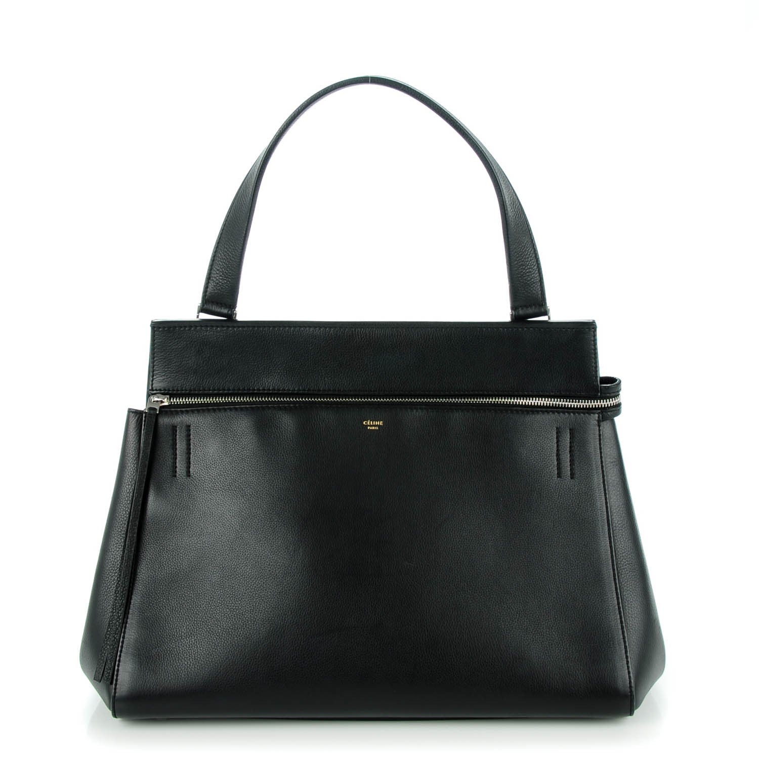 Celine Grained Calfskin Large Edge Shoulder Bag Black 1 of 7