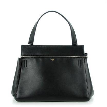 Celine Grained Calfskin Large Edge Shoulder Bag Black 1 of 7