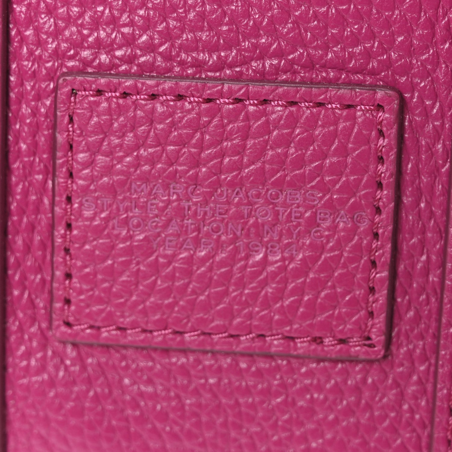 Marc Jacobs Grained Calfskin Mini The Tote Bag Lipstick Pink 6 of 10