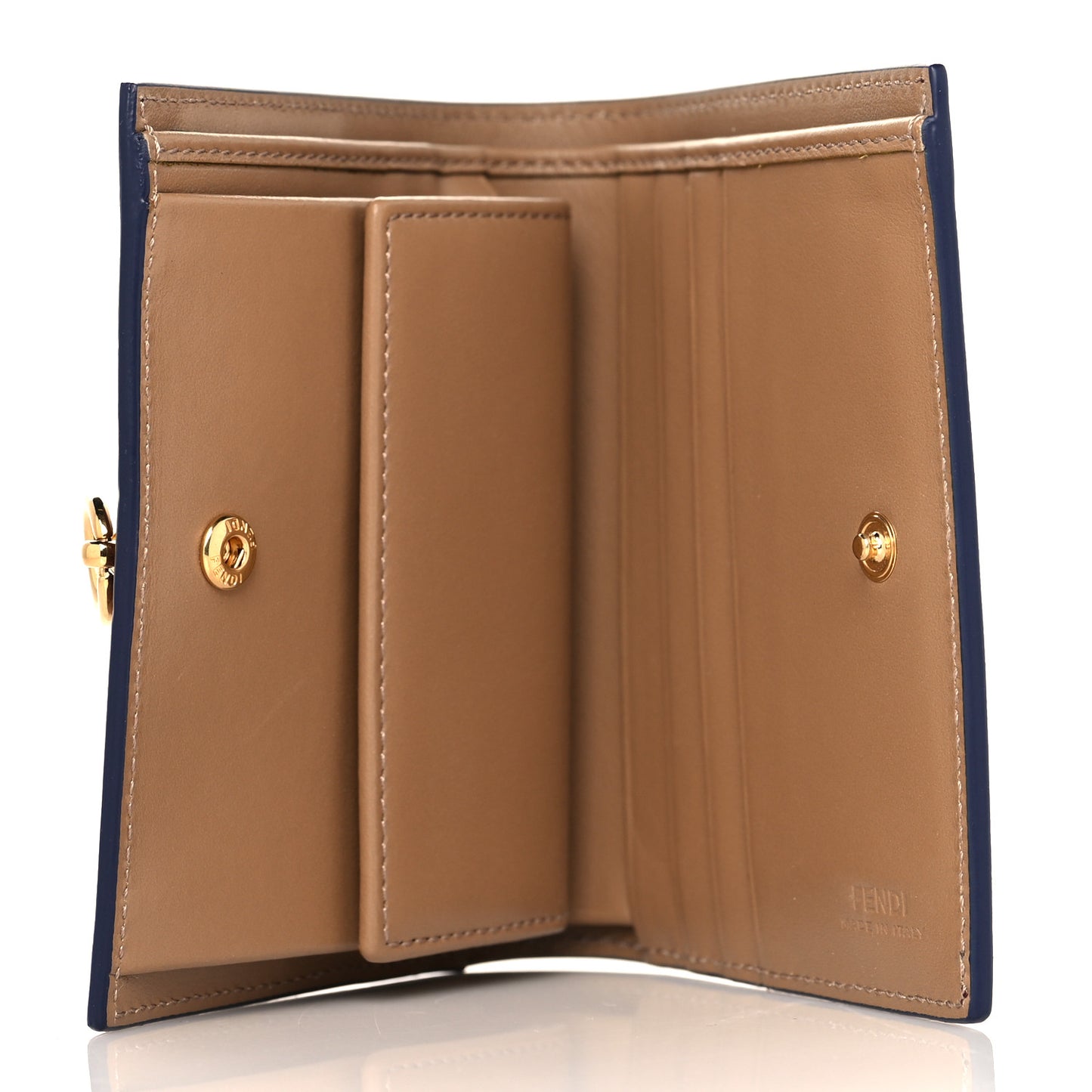 Vitello Liberty Vitello Century Bi-Color By The Way Compact Bi-Fold Wallet Bordeaux Sand