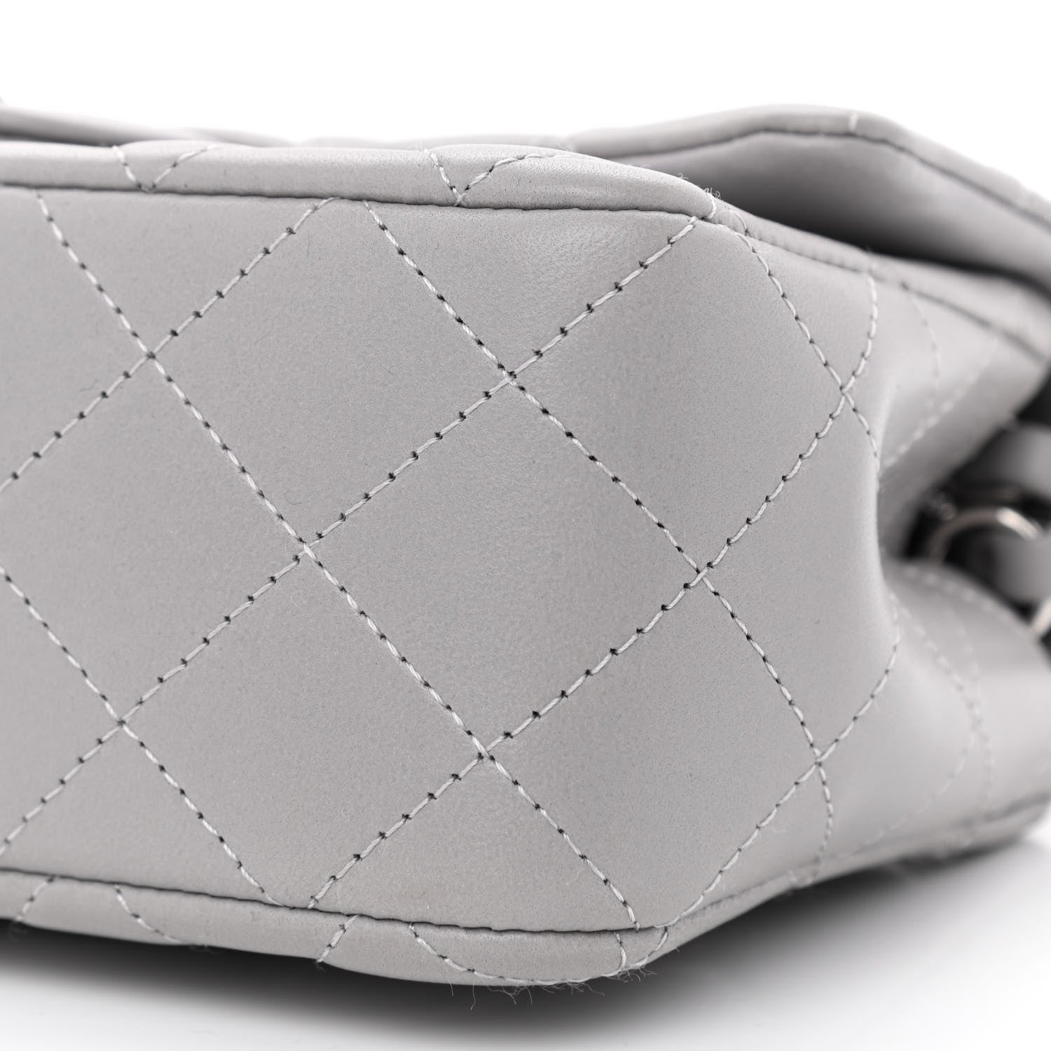 Chanel Lambskin Quilted Mini Rectangular Flap Grey 10 of 10