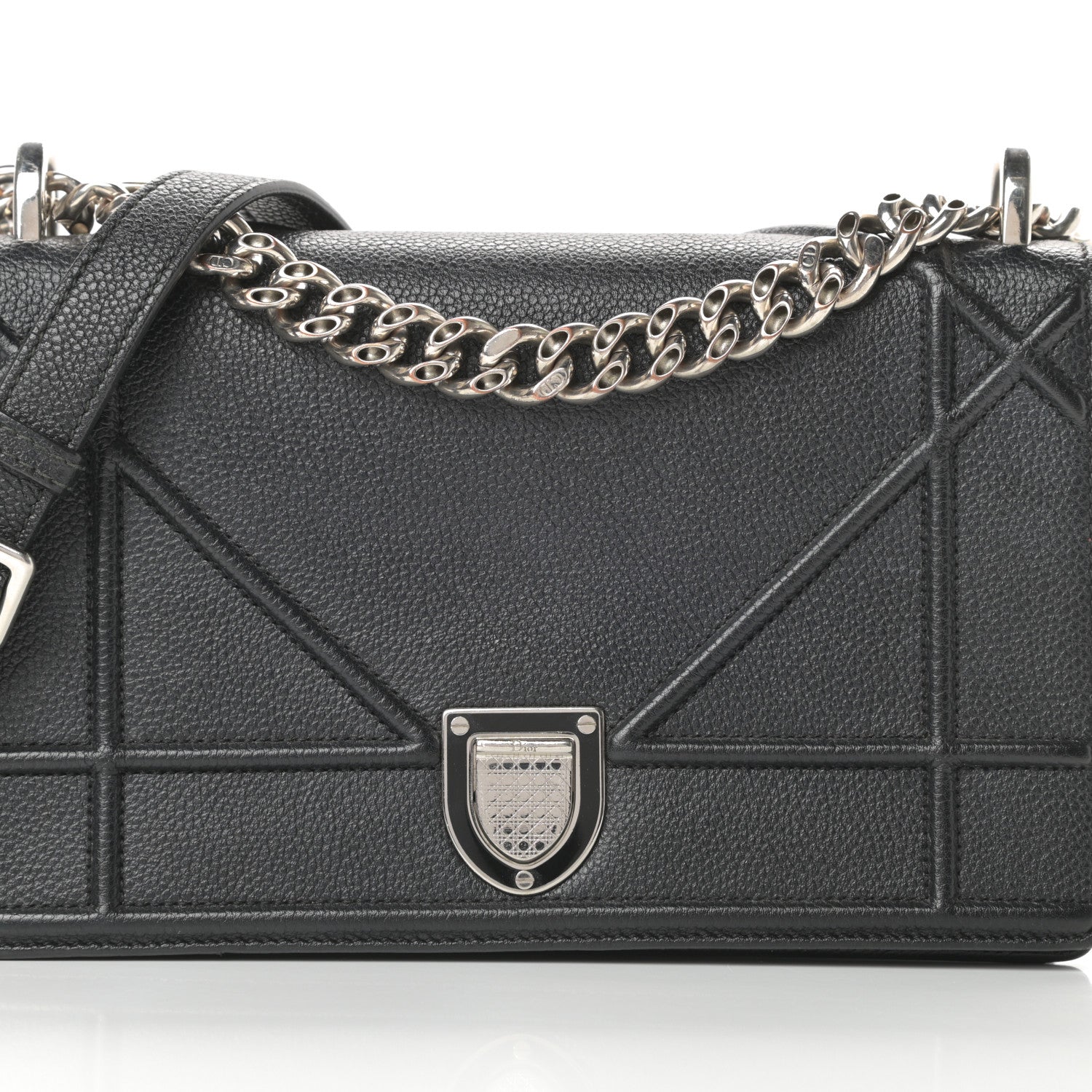 Christian Dior Grained Calfskin Small Diorama Flap Bag Black 9 of 16