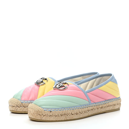 Gucci Nappa Matelasse Diagonal GG Marmont Espadrilles 38 Multicolor Pastel 3 of 8