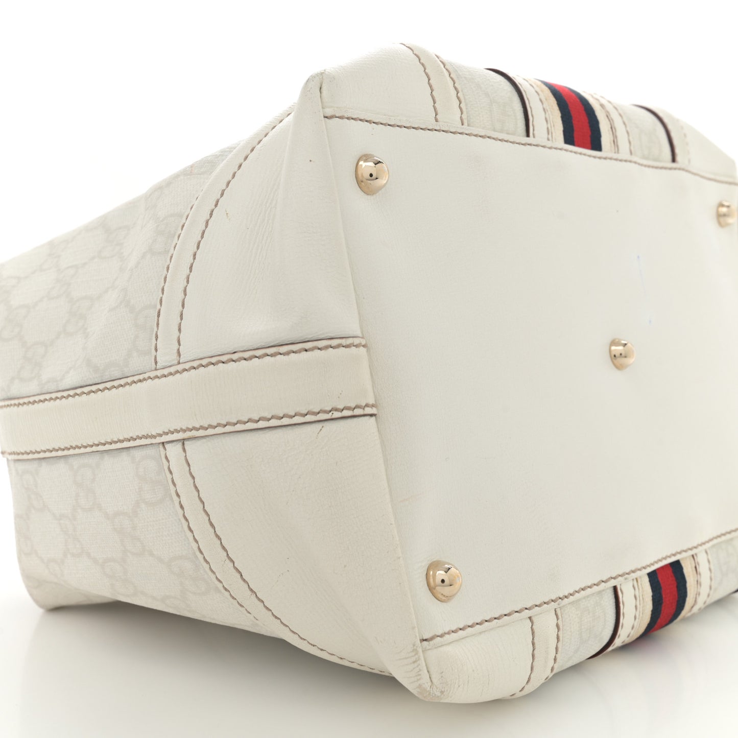 Monogram Web Treasure Boston Tote Ivory