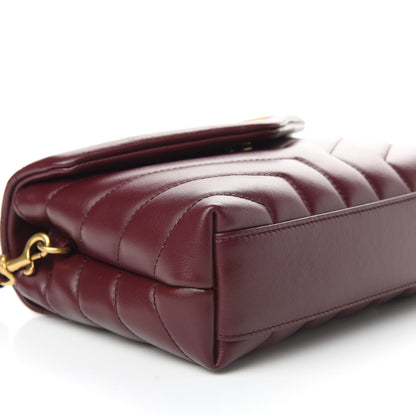 Saint Laurent Calfskin Y Quilted Monogram Toy Loulou Monogram Crossbody Bag Rouge Legion 5 of 9