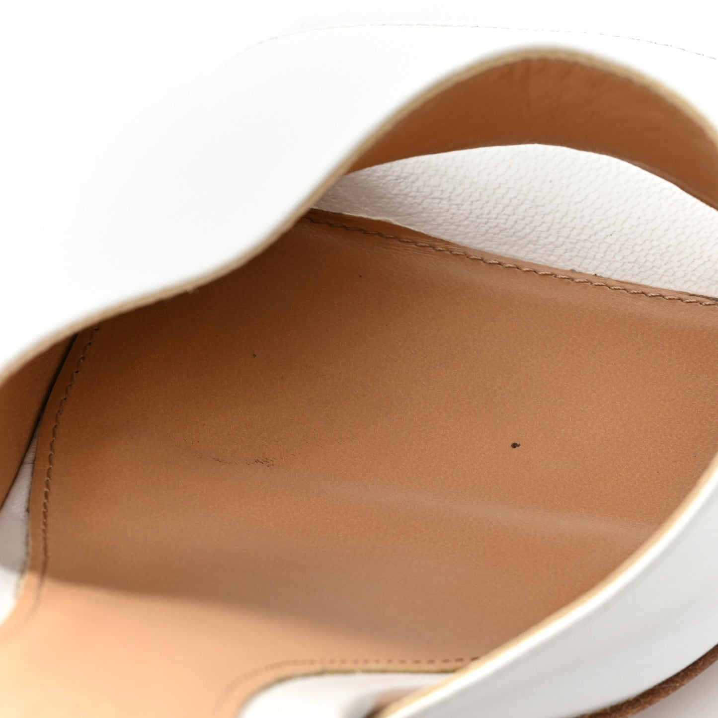 Lambskin Stretch Mule Sandals 40 Optic White