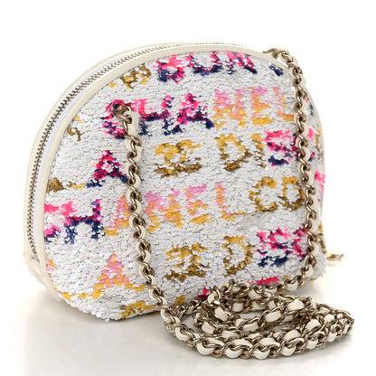 Chanel Sequin Logo CC Crossbody Bag White Multicolor 3 of 10