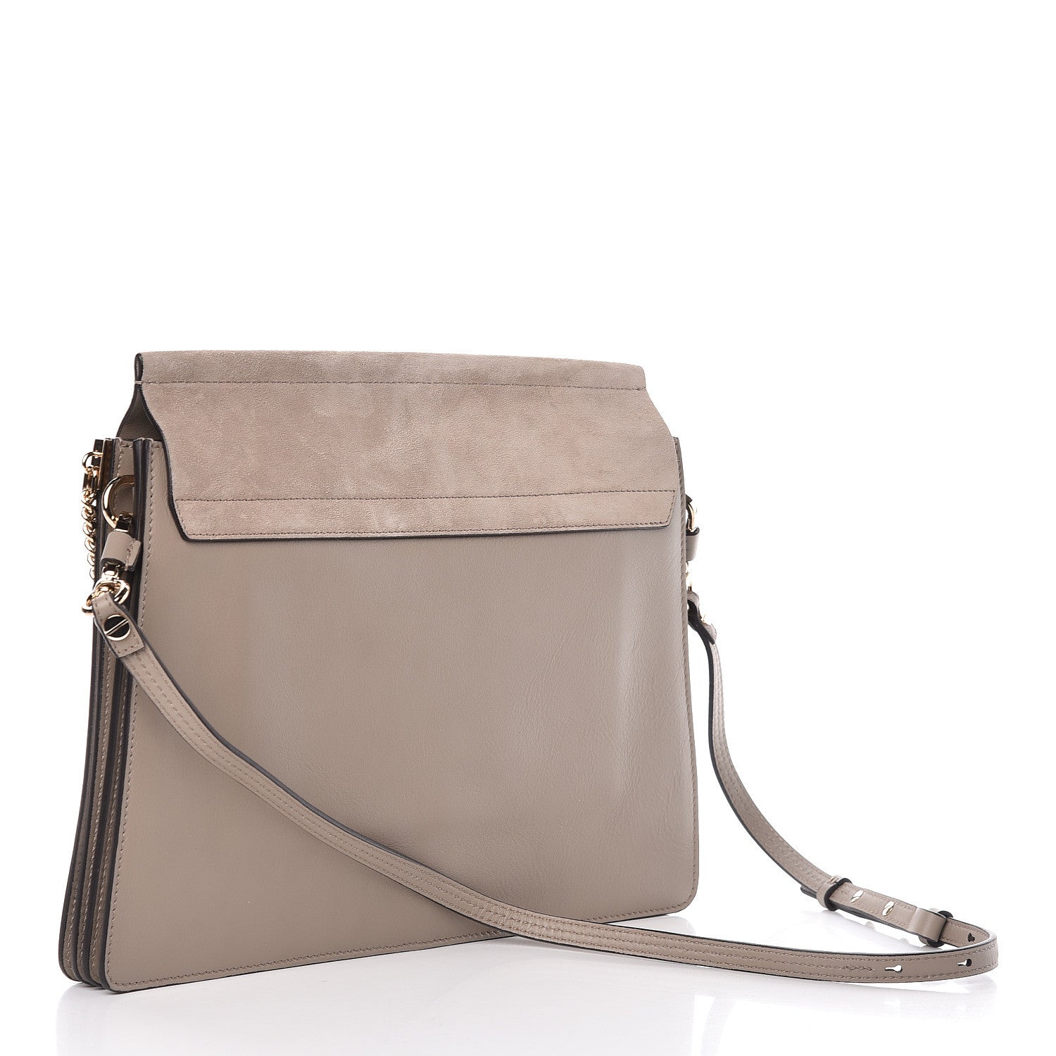 Chloe Calfskin Suede Medium Faye Shoulder Bag Motty Grey 3 of 10