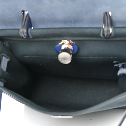 Hermes Vache Hunter Toile Herbag Zip 31 PM Vert Cypress Bleu Saphir 6 of 10