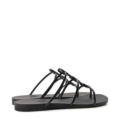 Hermes Rubber Womens Mykonos Sandals 39 Black 5 of 9