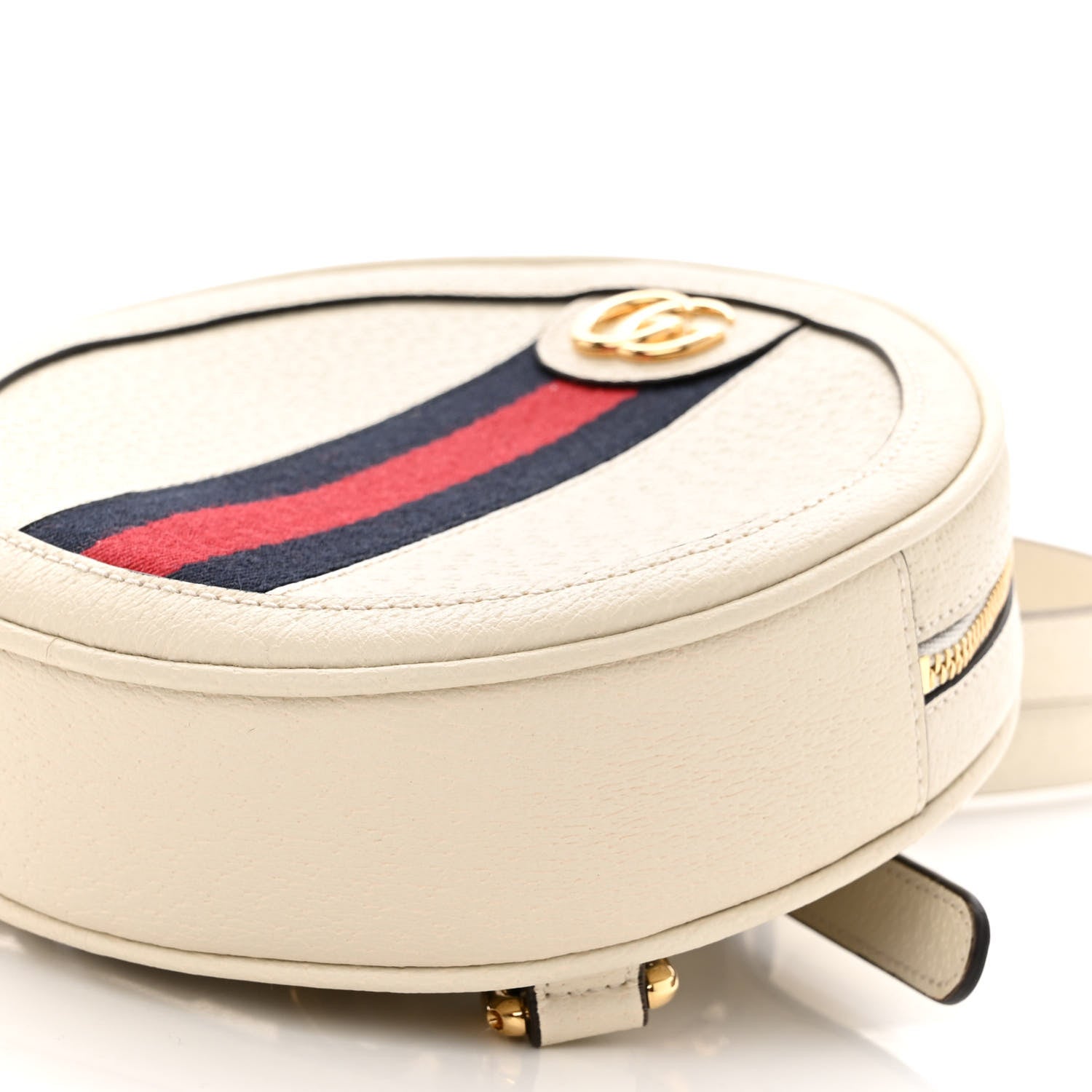 Gucci Textured Calfskin Web Mini Ophidia Round Backpack Mystic White 10 of 11