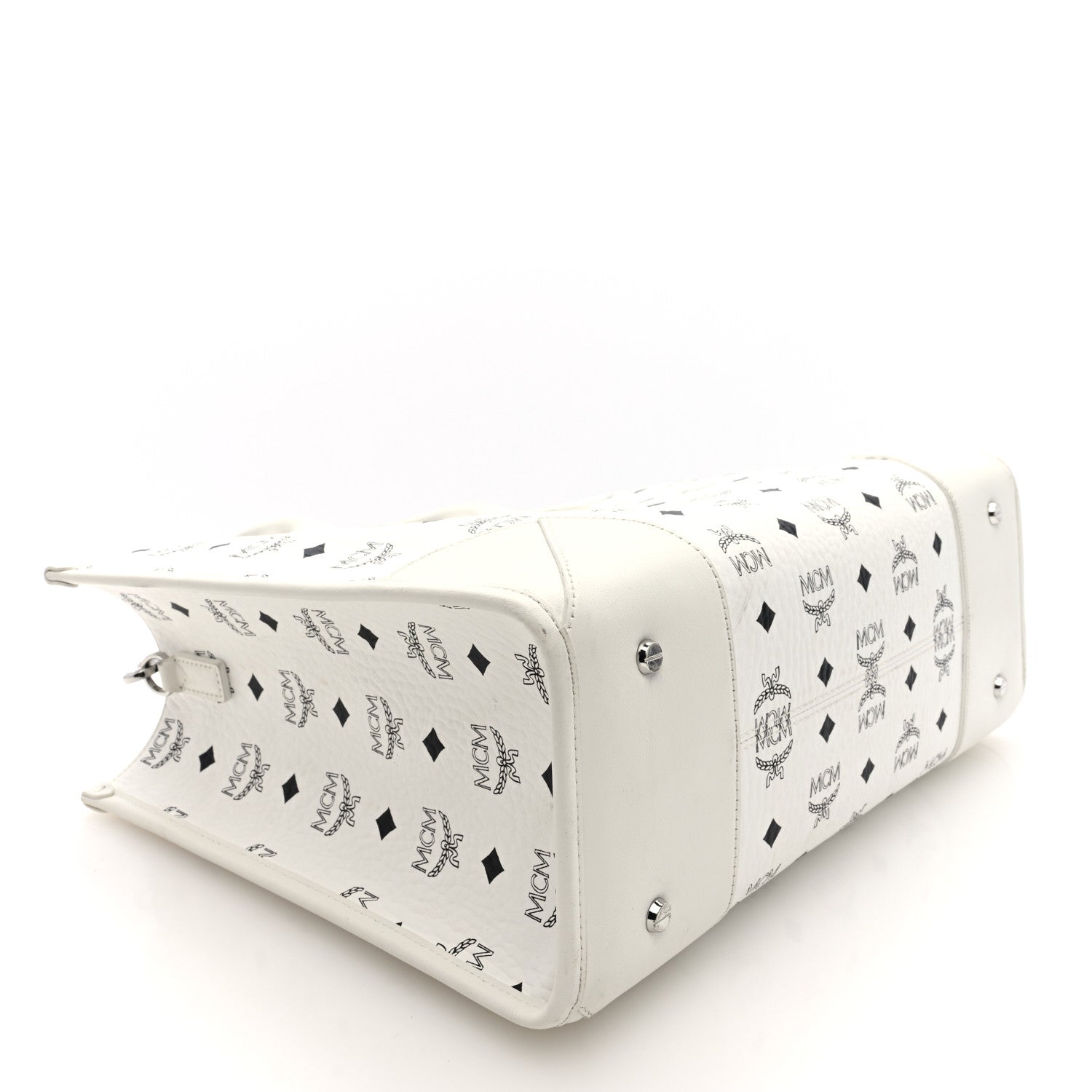 MCM Visetos Large Munchen Tote White 5 of 10
