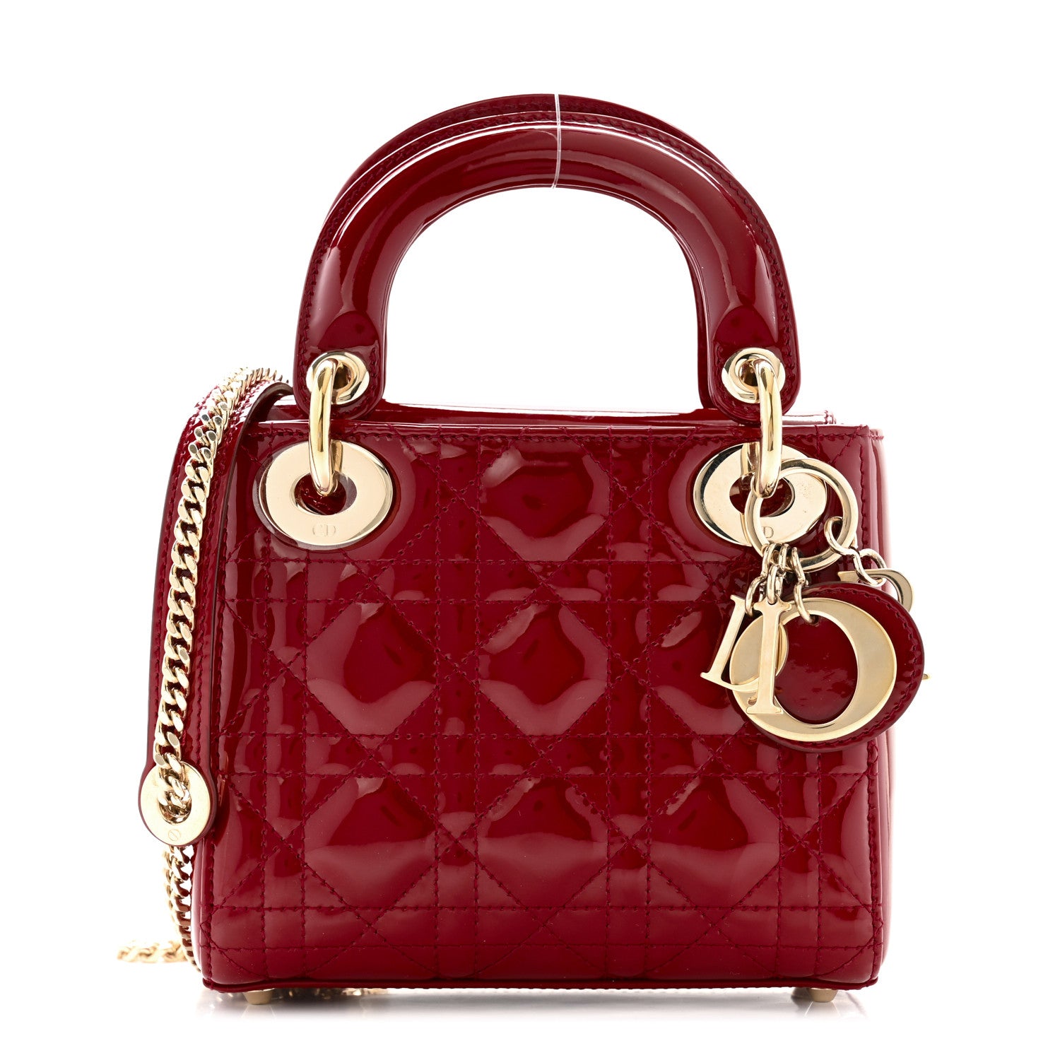 Christian Dior Patent Cannage Mini Lady Dior Red 1 of 10