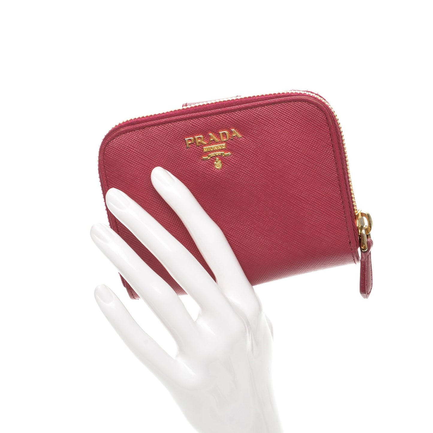 Saffiano Metal Compact Zip Around Wallet Ibisco