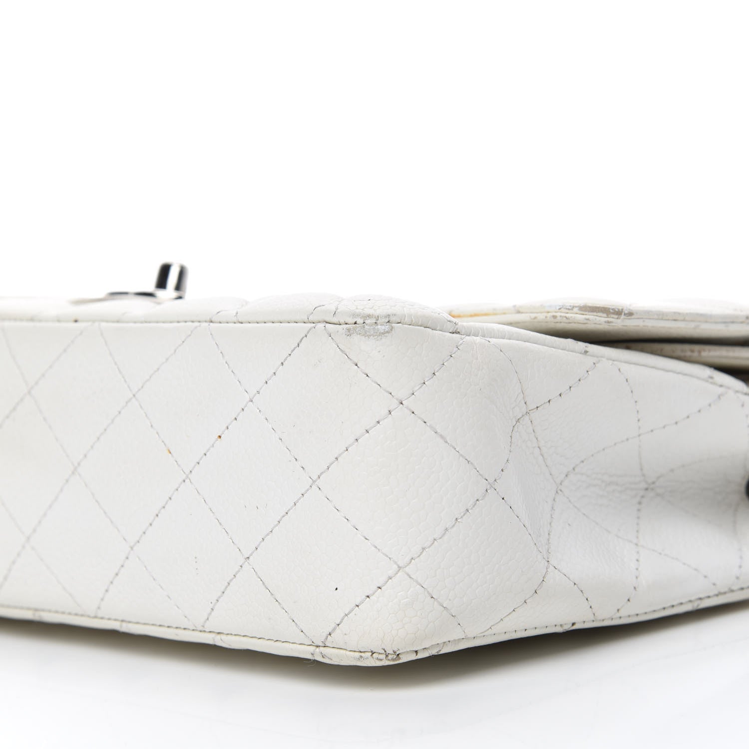 Chanel Caviar Quilted Medium Double Flap White 7 of 24