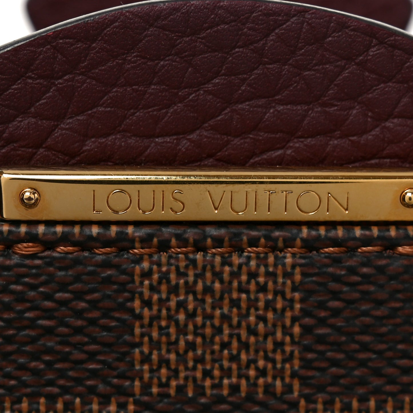 Damier Ebene Cuir Taurillon Brittany Bordeaux