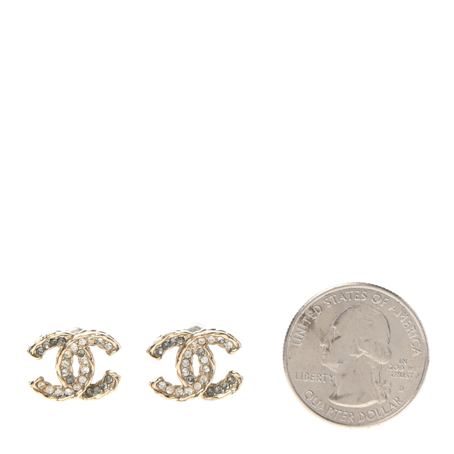 Crystal CC Rope Earrings Gold