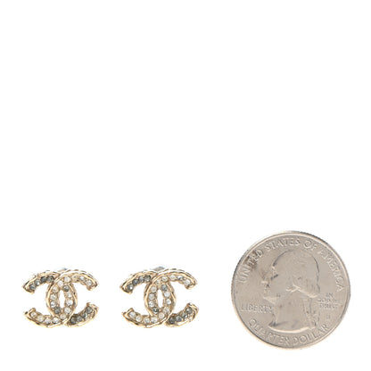 Chanel Crystal CC Rope Earrings Gold 2 of 4
