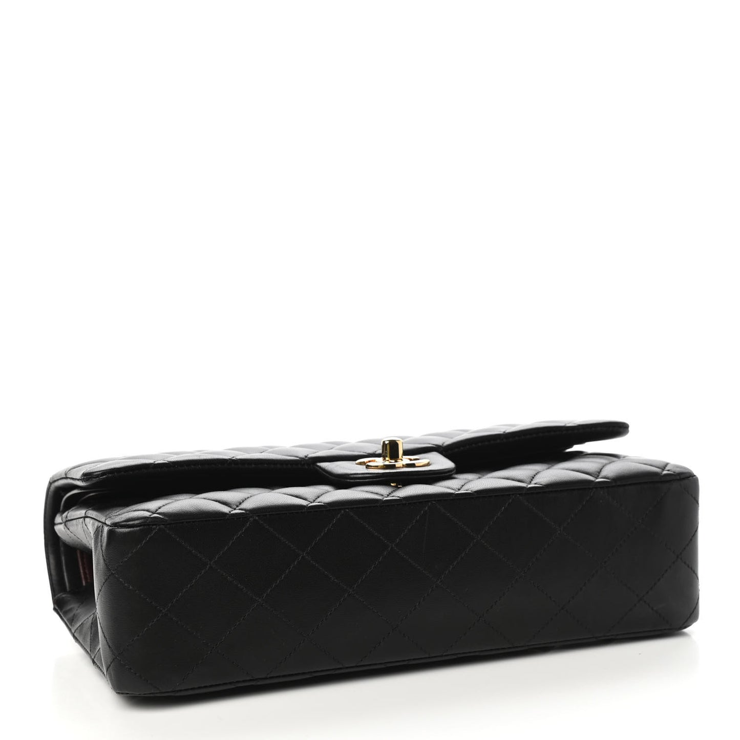 Lambskin Quilted Medium Double Flap Black