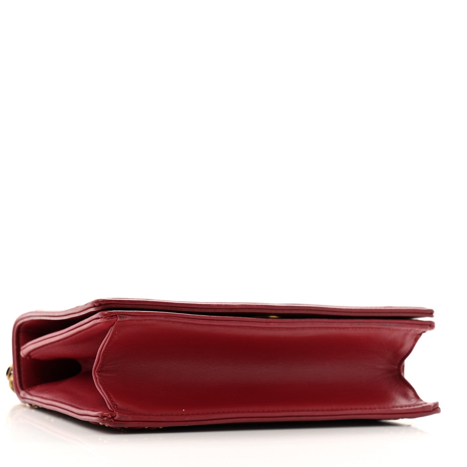 Christian Dior Calfskin Studded Small Diorama Flap Bag Burgundy 4 of 14