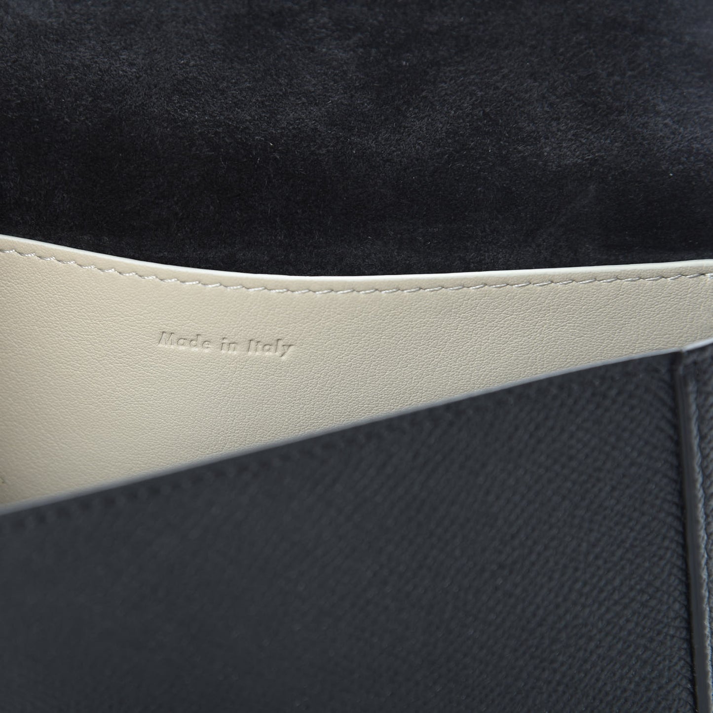 Grained Calfskin Strap Clutch Black