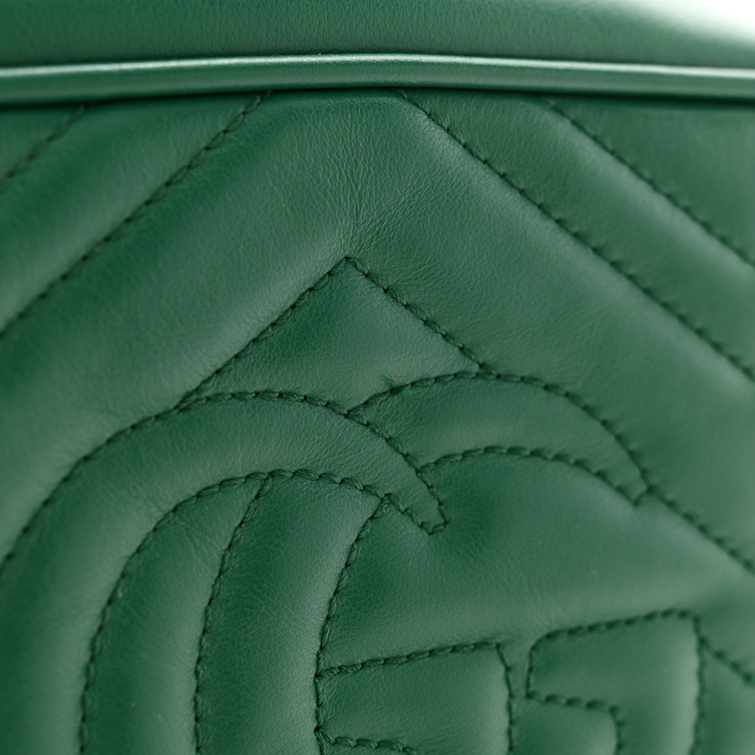 Gucci Calfskin Matelasse Small GG Marmont Chain Shoulder Bag Emerald Green 13 of 13