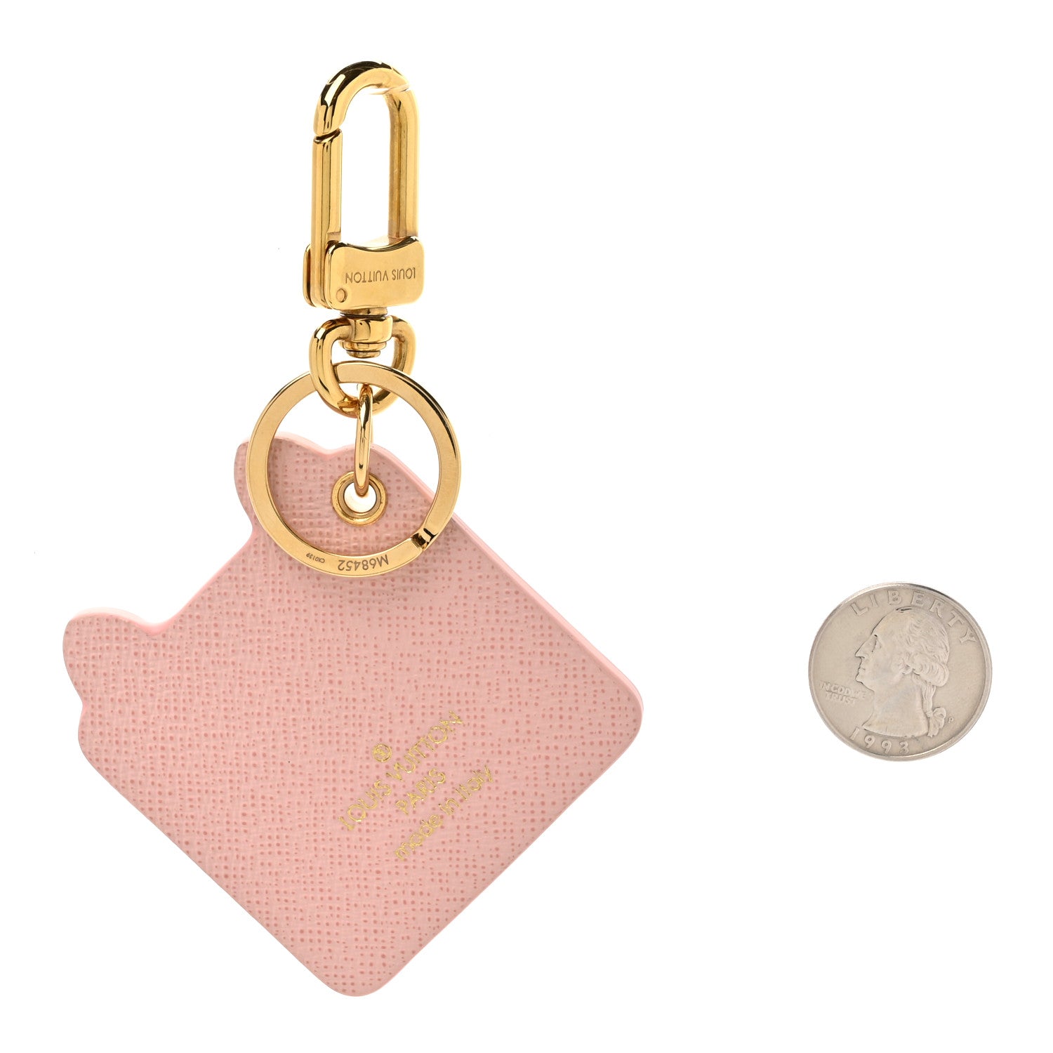 Louis Vuitton Calfskin Wild Cat Bag Charm Key Holder Pink 2 of 4