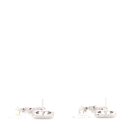 Chanel Metal Crystal CC Drop Earrings Silver 3 of 4