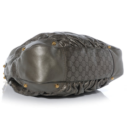 Gucci Guccissima Large Jockey Hobo Metallic Grey 4 of 8