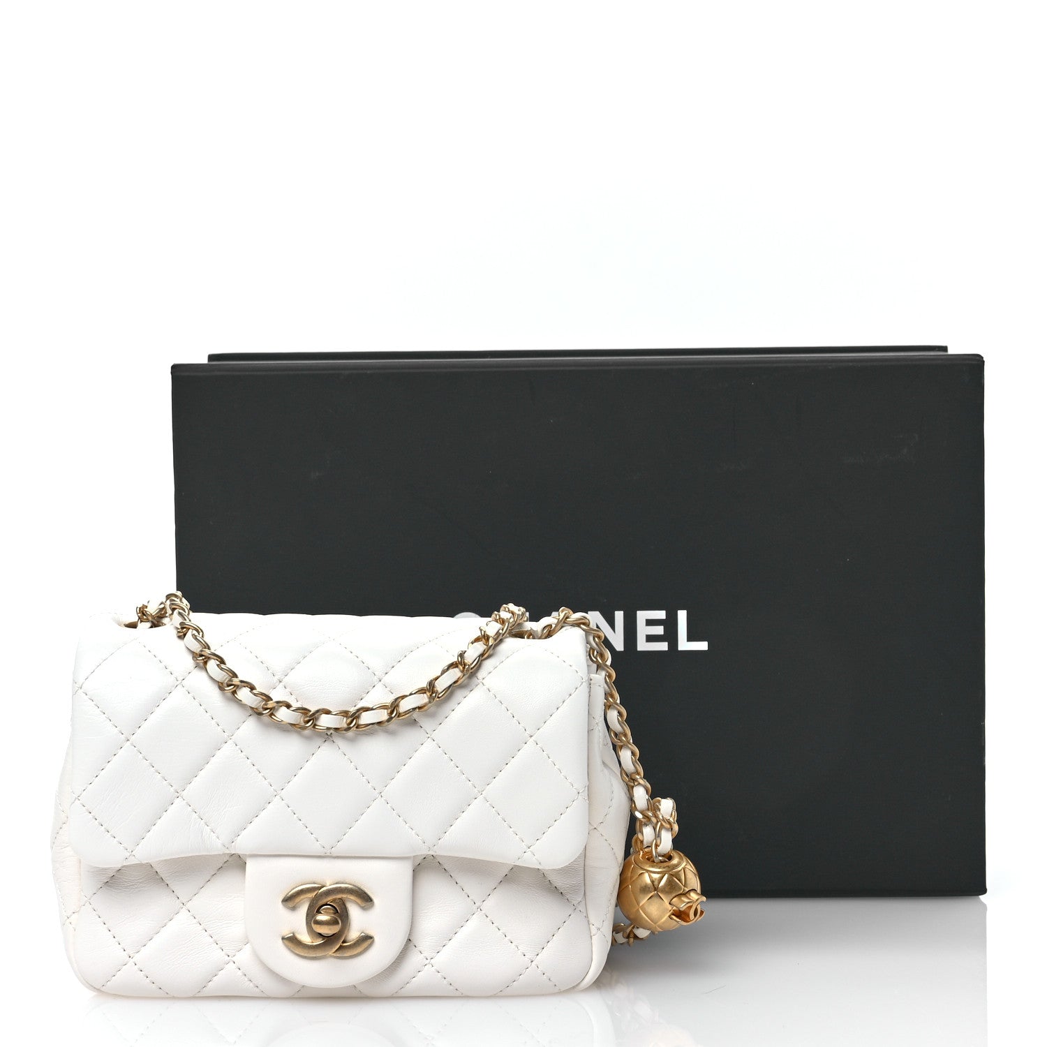 Chanel Lambskin Quilted Mini Pearl Crush Flap White 11 of 11