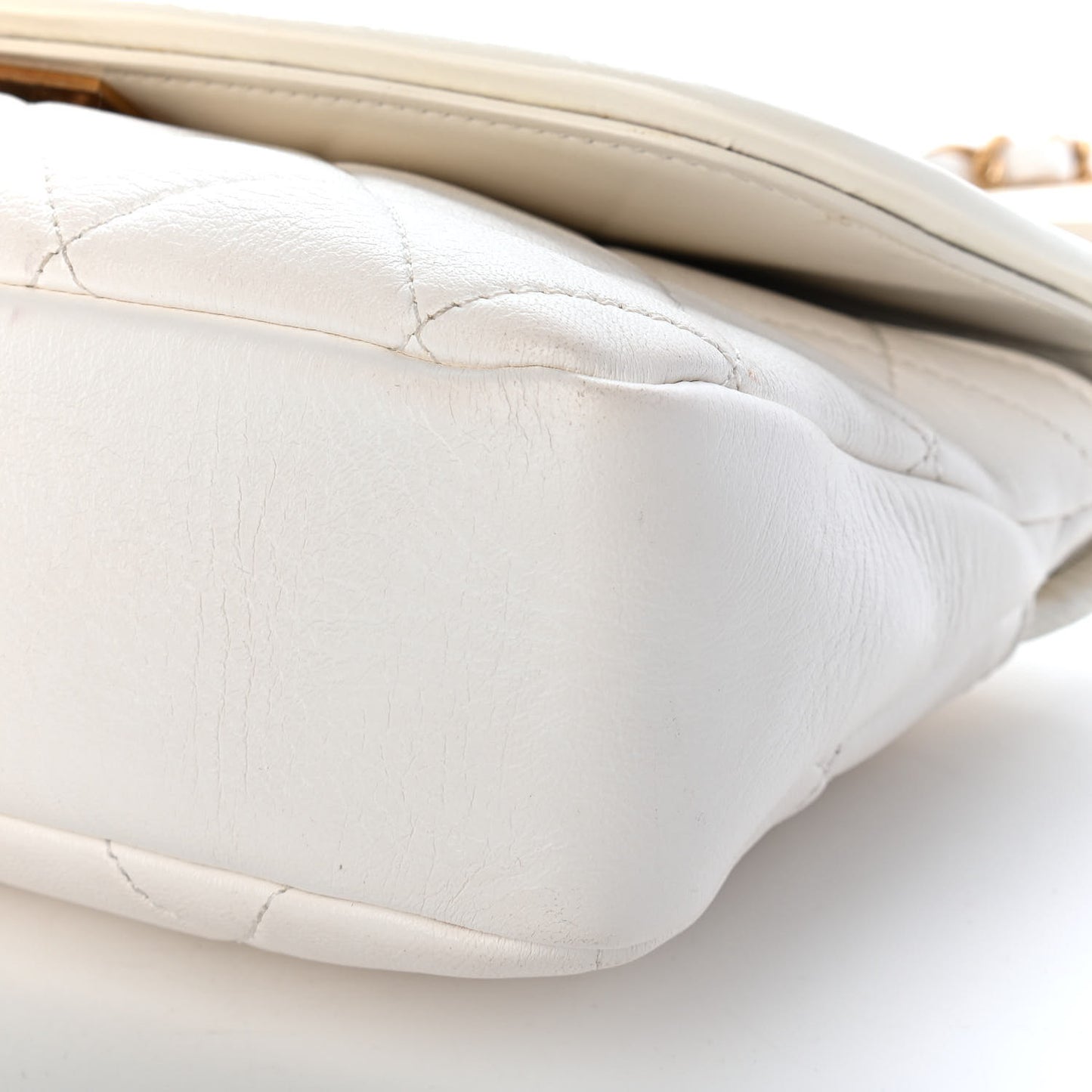 Lambskin Quilted Small La Parisienne Top Handle Flap White