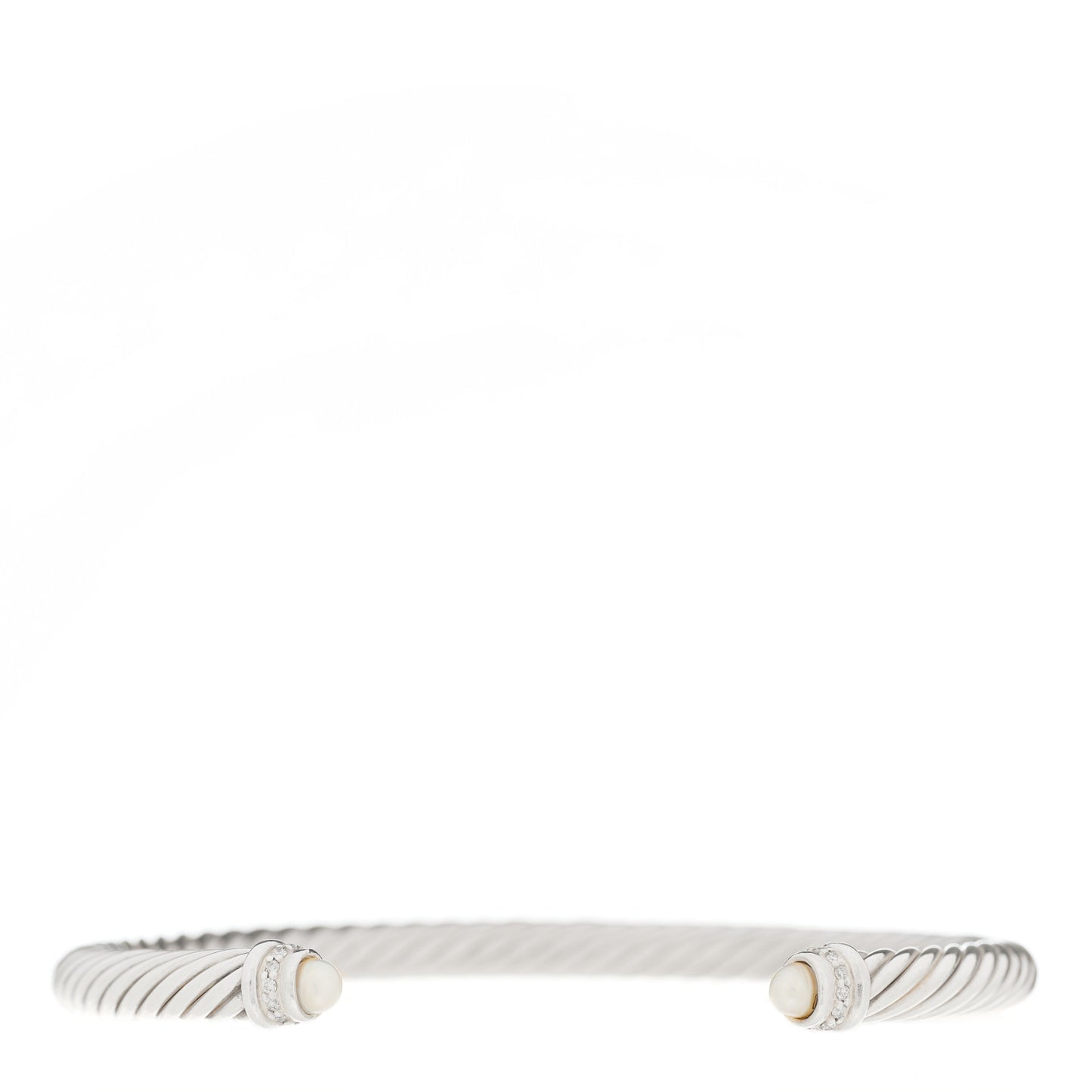 Sterling Silver Diamond Pearl 5mm Cable Classics Bracelet