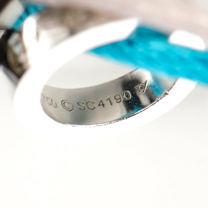 Cartier 18K White Gold Diamond Ceramic Silk Adjustable Triple LOVE Bracelet Blue White 4 of 5