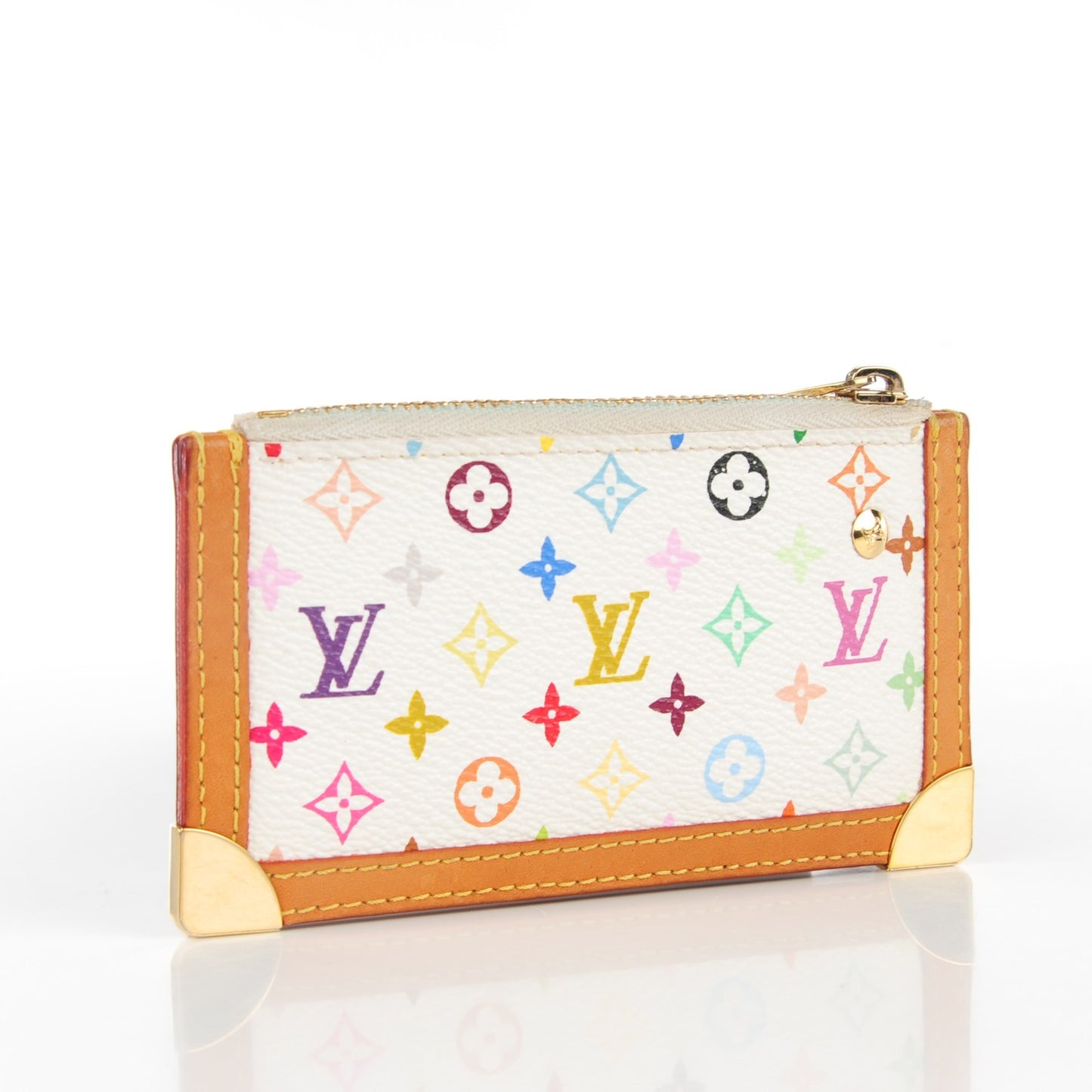 Monogram Multicolor Key Pouch White