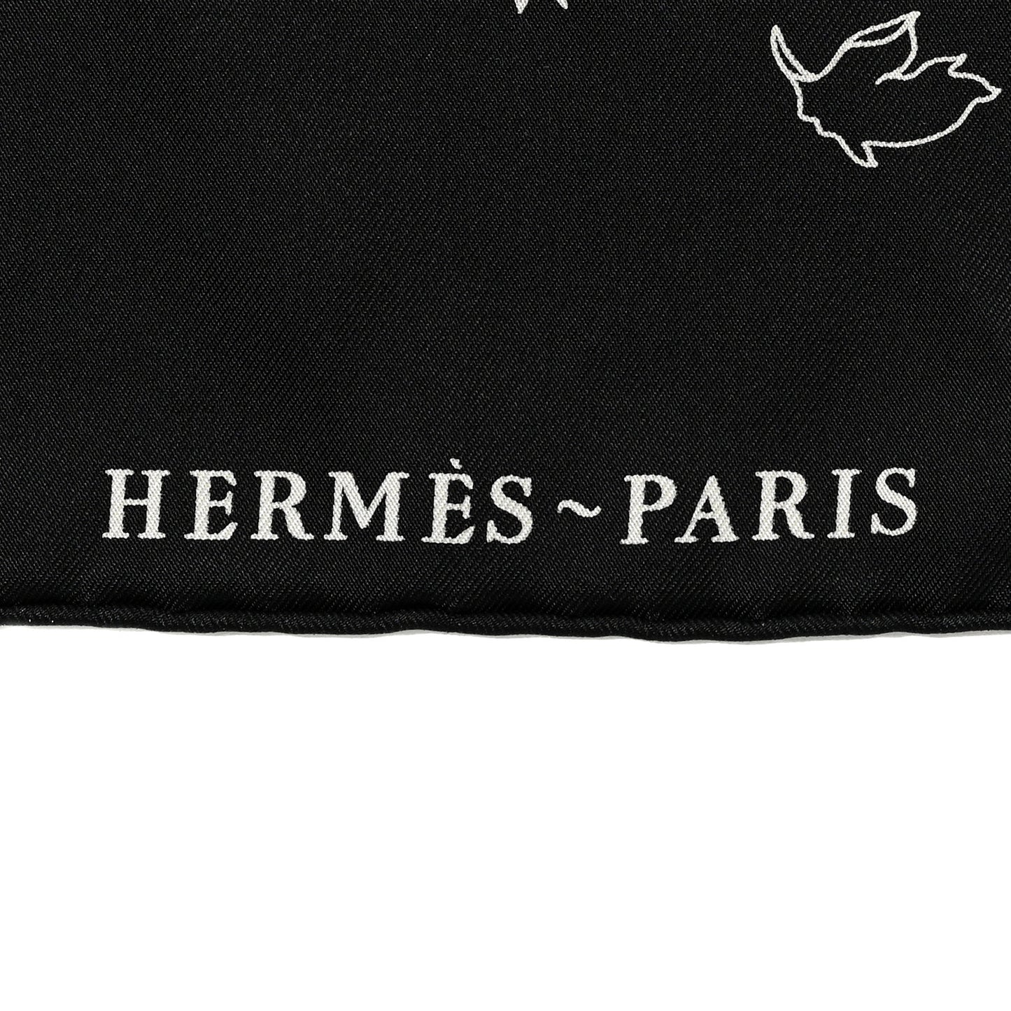 Silk Robe Legere Scarf 90 Black White