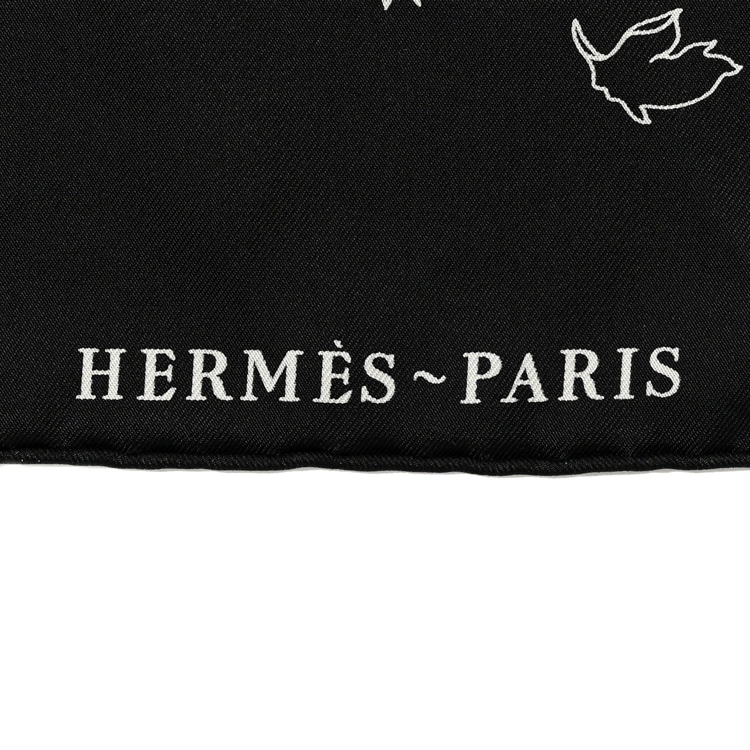 Hermes Silk Robe Legere Scarf 90 Black White 2 of 8