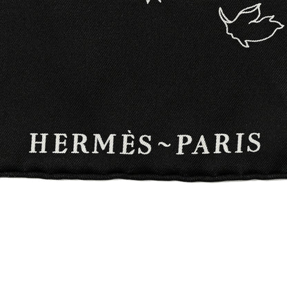 Hermes Silk Robe Legere Scarf 90 Black White 2 of 8