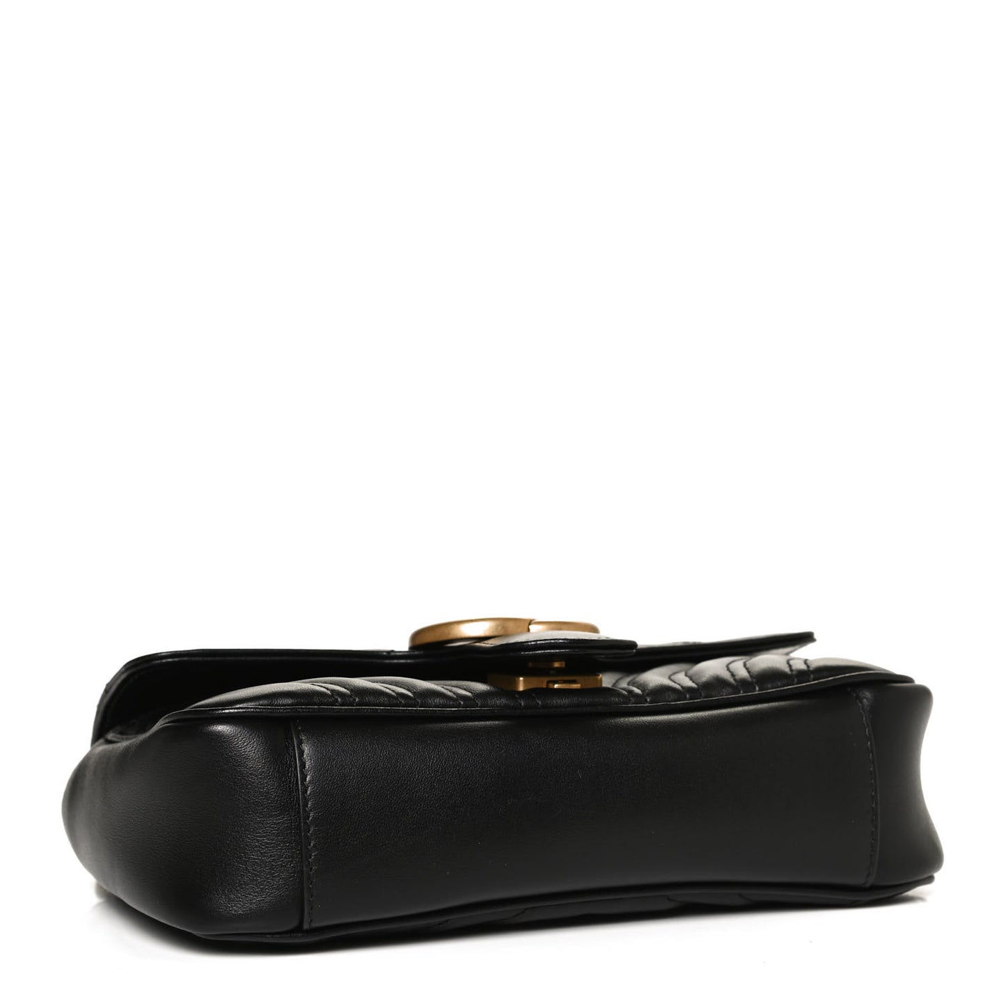 Calfskin Matelasse Mini GG Marmont Shoulder Bag Black