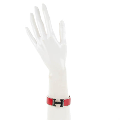 Hermes Enamel Wide Clic Clac H Bracelet PM Rouge 2 of 6