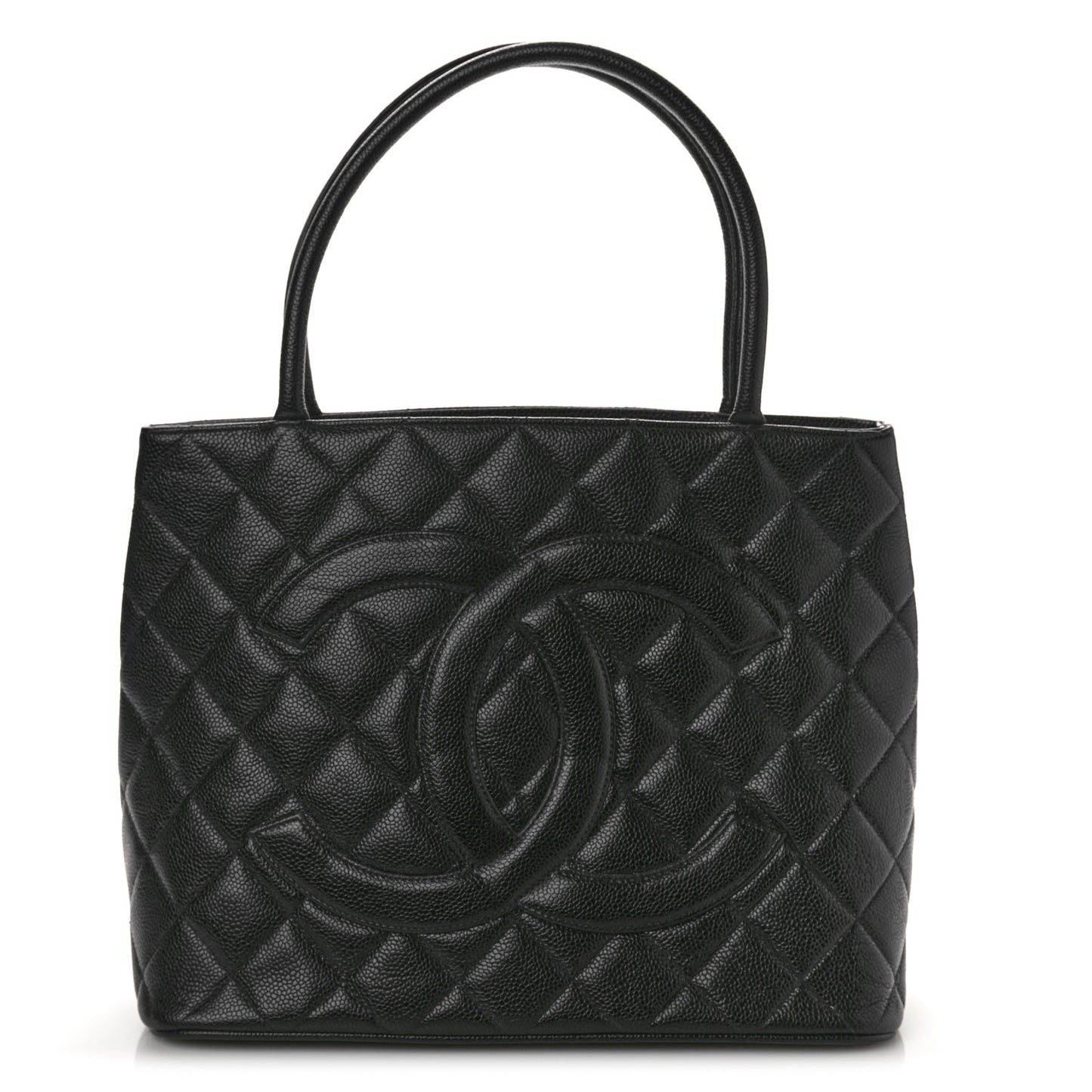 Caviar Quilted Medallion Tote Black