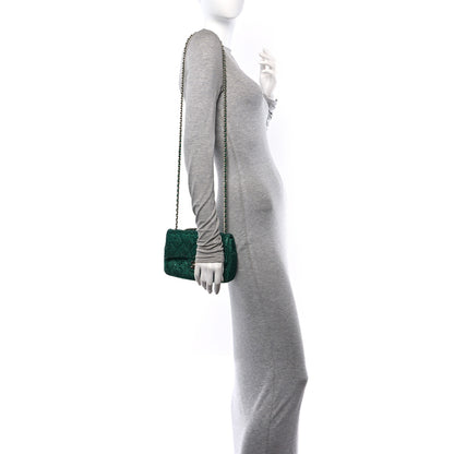 Chanel Lambskin Crystal Diamante Small Flap Green 2 of 12