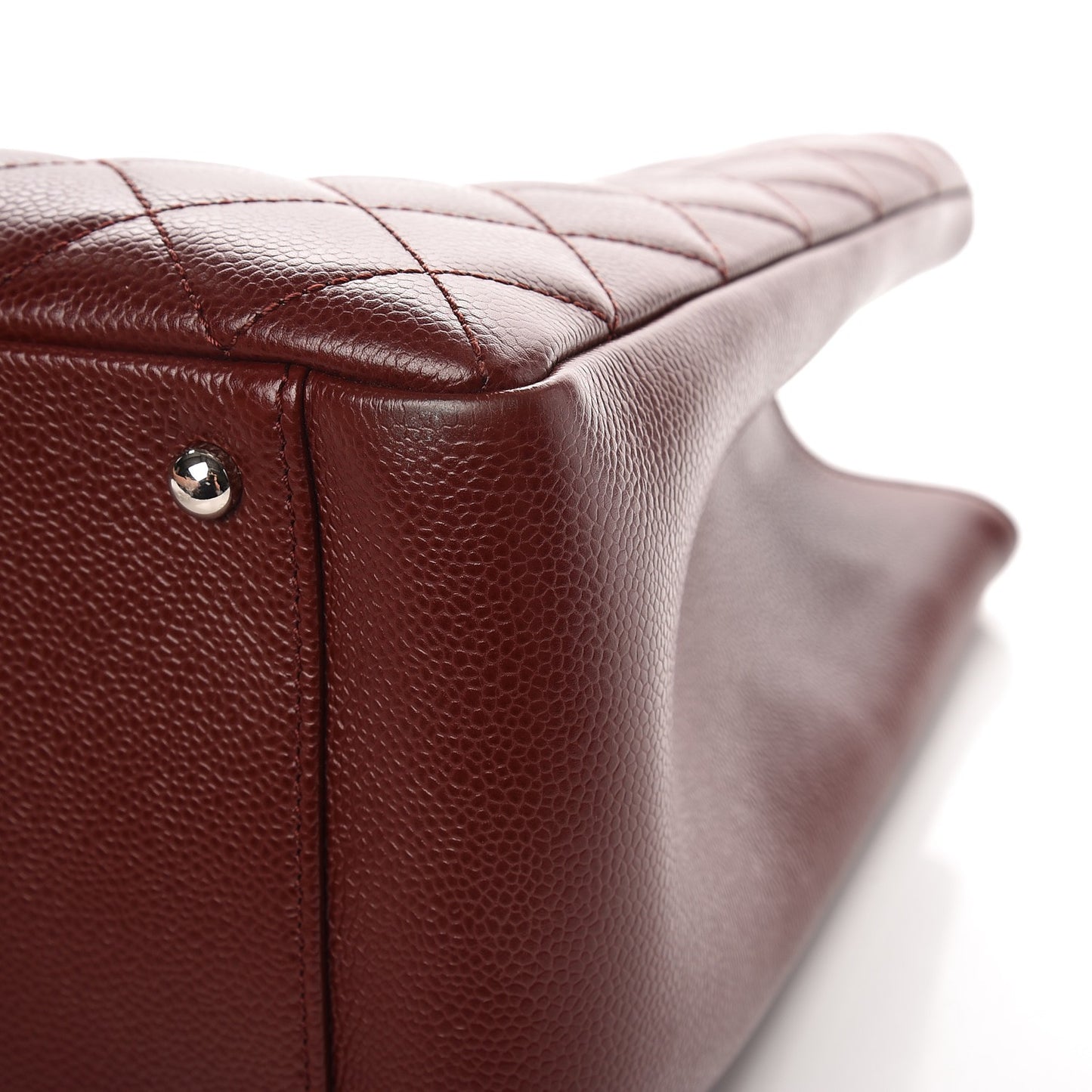 Caviar Quilted XL Grand Shopping Tote GST Dark Burgundy
